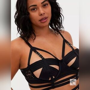 Torrid - Black Lace Cutout Cage Bralette